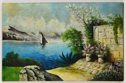 Eilien Jelzéssel: Mediterrán Vitorlás, Olaj, Vászon, 63×98 Cm - Other & Unclassified