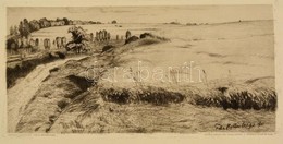 Felix Hollenberg (1868-1945): Tájkép, Rézkarc, Papír, Jelzett A Dúcon, 13×25,5 Cm - Other & Unclassified