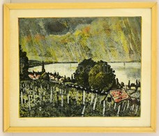 Imre István (1918-1983): Balaton. Színes Rézkarc, Papír, Jelzett, üvegezett Keretben, 39×48 Cm - Other & Unclassified