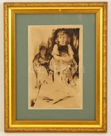 Prihoda István (1891-1956): Mereng? Kislány. Rézkarc, Papír, Jelzett, üvegezett Fa Keretben, 29×18 Cm - Other & Unclassified