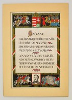 Cca 1920 Szózat. Hazafias Propaganda Nyomtatvány, Piatnik Nyomda. Üvegezett Keretben, Hajtott, Közepes állapotban. 29×43 - Prints & Engravings