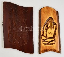 Erdély Címer, Imádkozó Kéz, Faragott Fa Fali Relief,  38×25 Cm,  36×19 Cm - Other & Unclassified