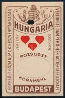 Cca 1900 Liszteszsák Zárjegy. Budapest - Hungária. / Flour Bag Tax Stamp - Unclassified