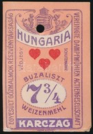 Cca 1900 Liszteszsák Zárjegy. Karcag, / Flour Bag Tax Stamp - Non Classificati