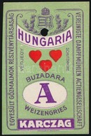 Cca 1900 Liszteszsák Zárjegy. Karcag, / Flour Bag Tax Stamp - Non Classificati