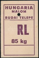 Cca 1900 Liszteszsák Zárjegy. Buda, / Flour Bag Tax Stamp - Unclassified