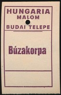 Cca 1900 Liszteszsák Zárjegy. Buda, / Flour Bag Tax Stamp - Unclassified