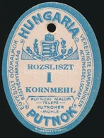 Cca 1900 Liszteszsák Zárjegy. Putnok / Flour Bag Tax Stamp - Non Classificati