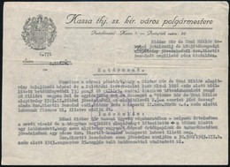 1944 Irat Pohl Sándor Kassai Polgármester Aláírásával - Unclassified