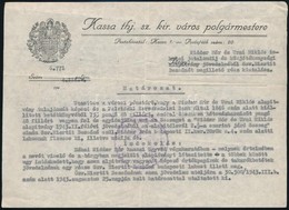 1944 Irat Pohl Sándor Kassai Polgármester Aláírásával - Non Classificati