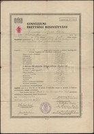 1944 Budapest, Gimnáziumi érettségi Bizonyítvány, Okmánybélyeggel - Non Classificati
