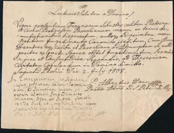 1808 Pest, Plébániai Házassági Engedély, Latin Nyelven, Felzetes Viaszpecséttel - Unclassified