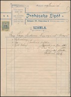 1909 Prohászka Lipót Bútorasztalos, Díszes Fejléces Számla Okmánybélyeggel - Unclassified