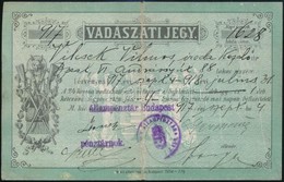 1917 Bp., Vadászati Jegy, Hajtott / Hunter Ticket - Unclassified