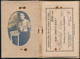 1917 Debreczeni Helyi Vasút Havi Bérletjegy, Fényképpel, Bélyegekkel - Unclassified