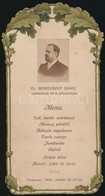 1910 Ünnepi Menü Díszes, Fényképes étlapja, Borovszky Samu (1860-1912) Történész 50. Születésnapjára - Unclassified