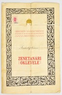 1935 Zenetanári Oklevél Aláírásokkal, Közöttük Dohnányi Ern?é Is. Ragasztott. - Other & Unclassified