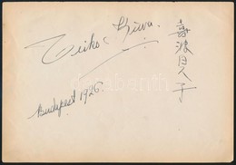 1926 Teiko Kiwa (1902-1983) Japán Operaénekesn? Saját Kez? Aláírása Budapesti Fellépésén / Autograph Signature - Other & Unclassified