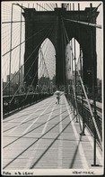 Cca 1930-1940 H.B. Leon: New York, Brooklyn Híd, Feliratozott Fotó, 12x19 Cm / Cca 1930-1940 H.B. Leon: New York, Brookl - Other & Unclassified