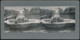 1939 Budapest, Fürd?z? Gyermekek, Tabáni(?) Szök?kút, Sztereofotó, Hátulján Feliratozva, 9×18 Cm - Other & Unclassified