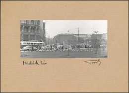 Cca 1960 Budapest, Madách Tér, Fotó, Jelzett (Török), Kartonra Ragasztva, 5,5×12 Cm - Altri & Non Classificati