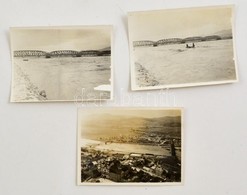 Cca 1940 Komárom Légi Fotó, 2 Db Fotó A Komáromi Erzsébet Hídról, 6×8 Cm (3×) - Altri & Non Classificati