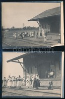 Cca 1910-1930 Tornóc (ma: Trnovec Nad Váhom, Szlovákia), Magyar N?k A Vasútállomáson, 2 Db Fotó, Hátulján Feliratozva, 8 - Other & Unclassified
