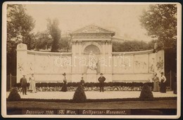 1900 Bécs, Grillparzer Emlékm?, Kartonra Kasírozva, 10x16 Cm / Wien, Grillparzer Monument, 10x16 Cm - Altri & Non Classificati