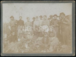 1912 Szüreti Csoportkép, Fotó, Kartonra Ragasztva, Hátulján Feliratozva, 9×12 Cm - Other & Unclassified