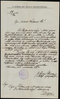 1918 Kassa, A Kassai Izr. Iskola Igazgatósága által írt Levél - Other & Unclassified