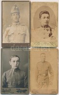 Cca 1890-1930 4 Db Katonákat ábrázoló Keményhátú Fotó, Különböz? Magyar és Külföldi M?termekb?l, Cca 7x10 Cm - Scouting