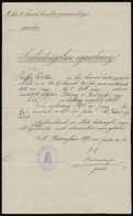 1890 Szabadságolási Igazolvány, M. Kir Honvéd Hadbírónak, Pozsony, Hadbírósági Pecséttel. - Autres & Non Classés