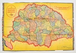 1938 Pesti Hírlap Színes Térképmelléklete: 'Az Ezeréves Magyarország', Ill. Hátoldalán Hátoldalán Ragasztással 41x57 Cm. - Andere & Zonder Classificatie