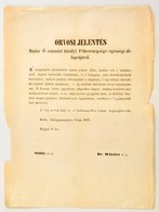 1847 'Orvosi Jelentés Nádor ? Császári Királyi F?herczegsége Egésségi állapotáról', Stáhly és Würtler Kezel?orvosok Janu - Unclassified