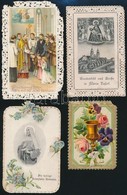 Cca 1900-1913 4 Db Csipkés, Litho és Dombornyomott Szentkép, Sérülésekkel - Unclassified