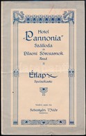 Cca 1910 Arad, A Hotel Pannonia Szálloda és Pilseni Sörcsarnok étlapja - Unclassified