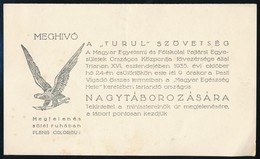 1935, 42 Két Meghívó: Turul Szövetség, Cserkész Attila Bál - Unclassified