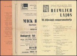 1937-1940 Zenei Koncertek M?sorlapja, Rajtuk Neves Zenészek Aláírásaival (Charles Cerné, Járai József, Mack Harrel, Heim - Unclassified