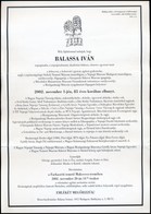 2002 Dr. Balassa Iván (1917-2002) Néprajztudós Egyetemi Tanár, Néprajzi Múzeum F?igazgatója, Sárospataki Rákóczi Múzeum  - Unclassified