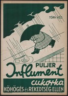 Cca 1930 Puljer Influment Gyógyszer, Cukorka Reklám Plakát, Nagyobb Méret? Kincs Lito., 33x23 Cm - Altri & Non Classificati