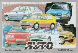 Cca 1985 Start Autó Autóügynökség Moszkva Tér, Reklám Plakát, 27,5x40,5 Cm - Other & Unclassified