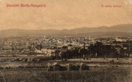 T2/T3 Bánffyhunyad, Huedin; Látkép, Vasútállomás. No. 360. Ábrahám Mórné Kiadása / General View, Railway Station (EK) - Unclassified