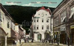 T2 Brassó, Kronstadt, Brasov; Cérna Utca, Nemzeti Bank, Heinrich Zintz üzlete / Street, National Bank, Shops - Unclassified