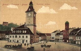 T2/T3 Brassó, Kronstadt, Brasov; Tanácsház, Városháza, üzletek / Town Hall, Shops + K.u.K. Personalsammelstation Brassó  - Unclassified