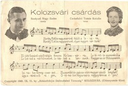 T3/T4 1940 Kolozsvár, Cluj; Kolozsvári Csárdás: Horthy Miklós Nagyvezérünk Felült A Lovára. Szotyori Nagy Endre Zenéje,  - Unclassified