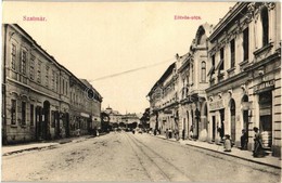 * T2 Szatmárnémeti, Satu Mare; Eötvös Utca, Amerikai áruház, Reichmann Majer üzlete / Street View With Shops - Non Classificati