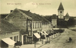 ** T2 Szentágota, Agnetheln, Agnita; Piac Tér, Templom, Johann Rehner üzlete, Kiadja Wilhelm Fernengel / Market Square,  - Non Classificati