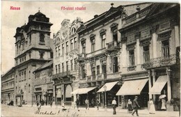 T2 Kassa, Kosice; F? Utca, Eschwig és Hajts üzlete, Kassai Takarékpénztár, étterem. Duppanna András Kiadása / Street Vie - Unclassified