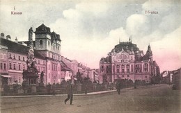 T2 Kassa, Kosice; Színház, F? Utca, Szentháromság Szobor / Main Stree With Theatre, Monument - Unclassified