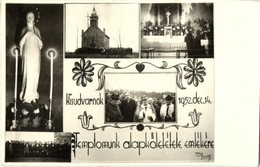 * T2/T3 1952 Kisudvarnok, Malé Dvorníky; A Templom Alapk? Letételének Emlékére / Memorial Card When The Church's Foundat - Unclassified